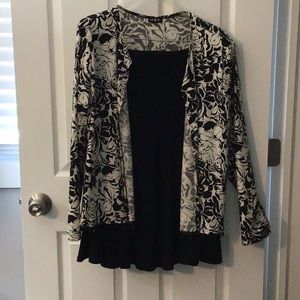 Evening jacket and black skirt